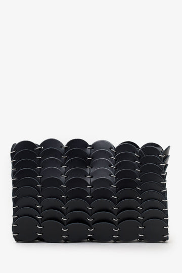 Paco Rabanne Black Leather Disc Crossbody Bag