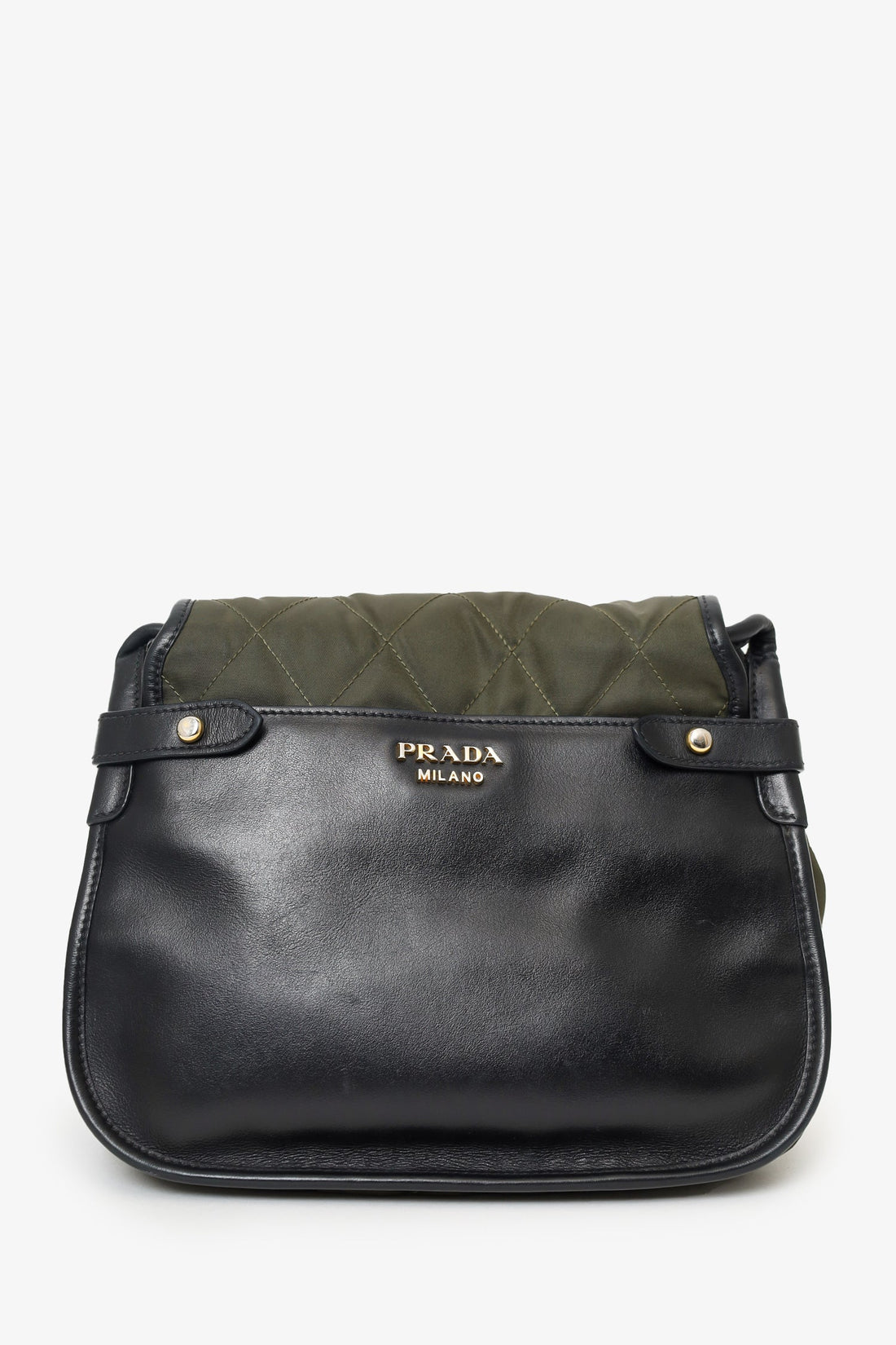 Prada Green Nylon/Leather Quilted Impunture Corsaire Crossbody