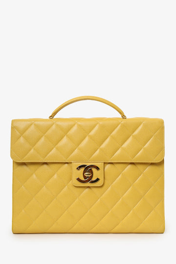 Chanel™ Yellow Caviar Leather Briefcase