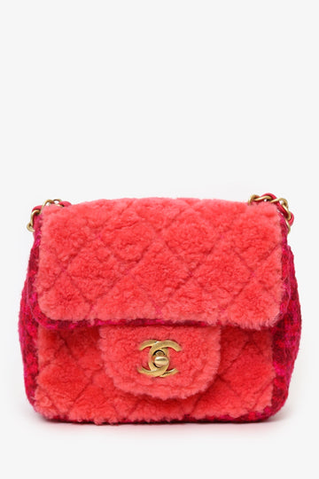 Chanel™ Pink Shearling Mini Square Flap