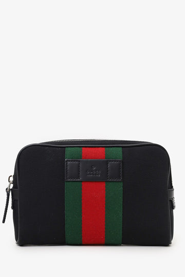 Gucci Black Canvas Web Belt Bag