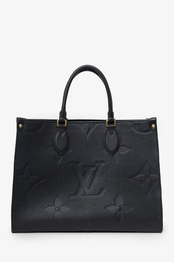 Louis Vuitton Black Monogram Empreinte Leather 'Onthego' MM Tote