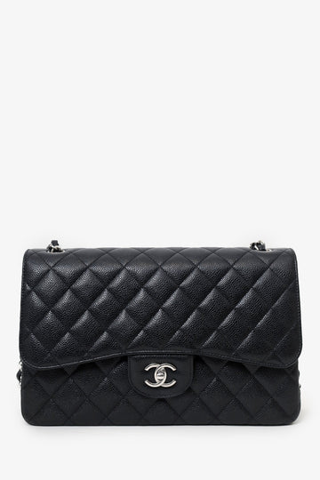 Chanel™ 2021+ Black Caviar Leather Jumbo Double Flap