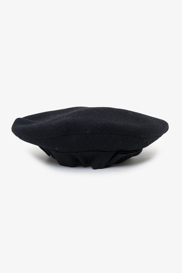 Chanel™ Black Wool CC Logo Beret Size L