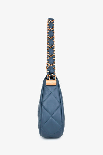 Chanel™ Blue Aged Lambskin Leather Quilted Chanel 19 Clutch On Chain GHW