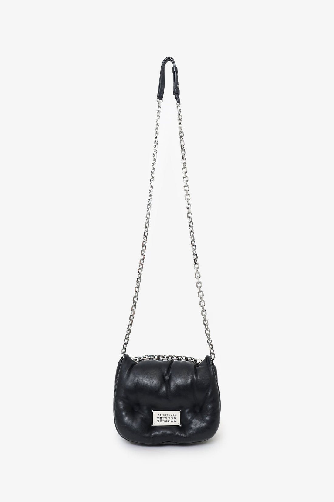 Maison Margiela Black Leather Glam Slam Mini Puffy Flap Bag (As Is)