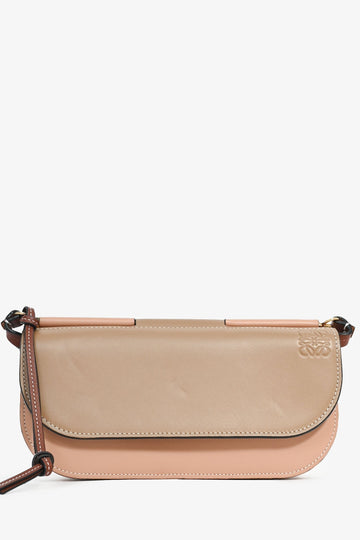 Loewe Beige/Peach Leather 'Gate' Pochette with Strap