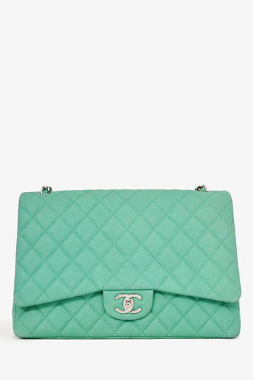 Chanel™ 2012-13 Green Caviar Maxi Double Flap Shoulder Bag