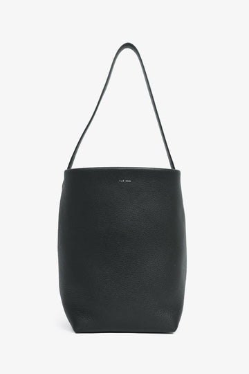 The Row Black Leather Medium N/S Park Tote