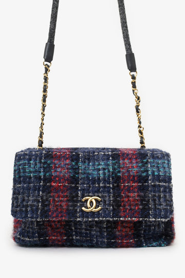 Chanel™ 2018 Navy/Multicolour Tweed Hamburg Double Side Bag