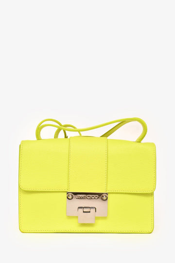 Jimmy Choo Neon Yellow Leather Mini Rebel Crossbody Bag