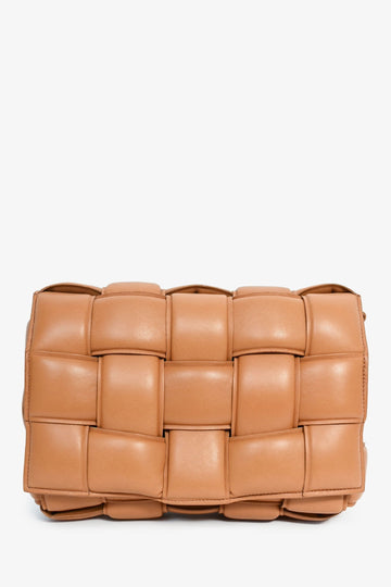 Bottega Veneta Camel Padded Cassette Crossbody Bag