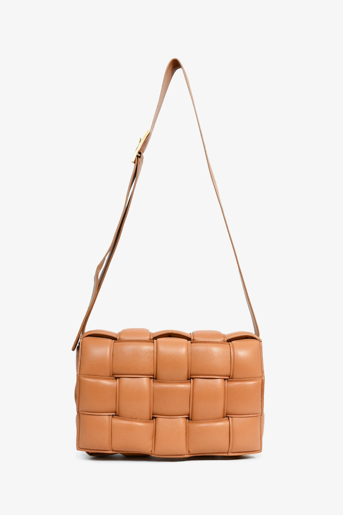 Bottega Veneta Camel Padded Cassette Crossbody Bag