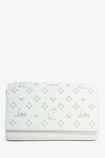 Christian Louboutin White Leather Studded 'Loubinthesky' Crossbody