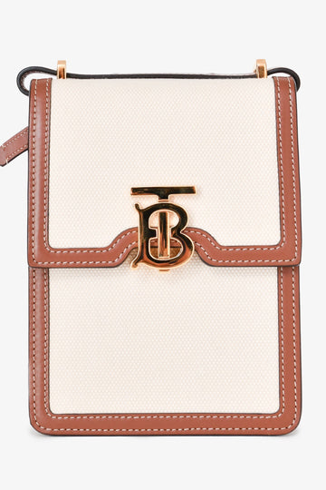 Burberry Beige/Brown Canvas/Leather TB Monogram Robin Crossbody Bag