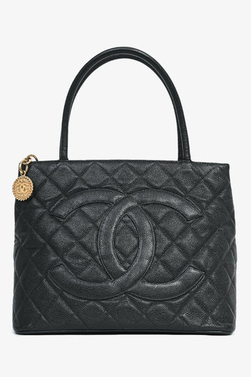 Chanel™ 2002-03 Black Caviar Medallion Tote