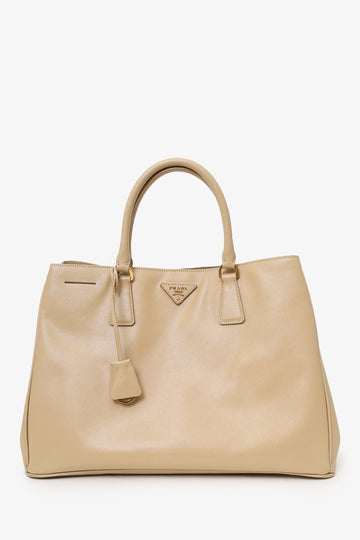 Prada Beige Saffiano Leather Large Galleria Tote Bag