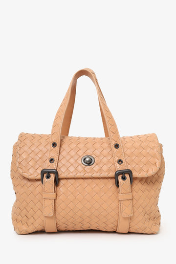 Bottega Veneta Pink IntrSSciato Leather 2way Bag Leather Shoulder Bag With Strap
