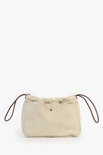 Hermes Natural/Brown Fabric/Leather 'Fourbi' 20 Pouch