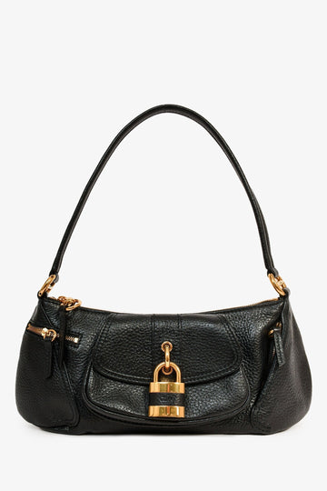 Chloe Black Leather "The 99" Lock Shoulder Bag