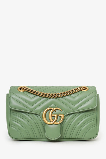 Gucci Avocado Green GG Marmont Matelasse Small Shoulder Bag