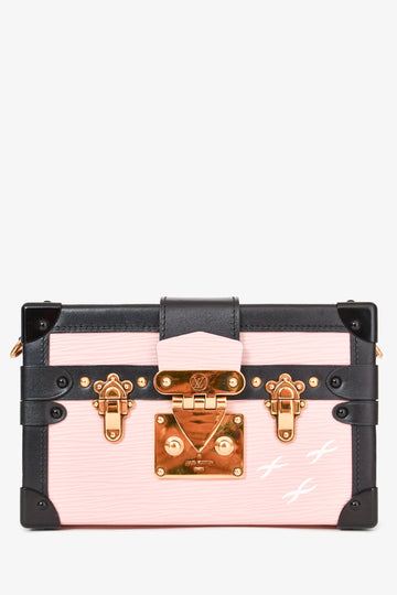 Louis Vuitton Pink/Black Epi Leather 'Petit Malle' with Strap