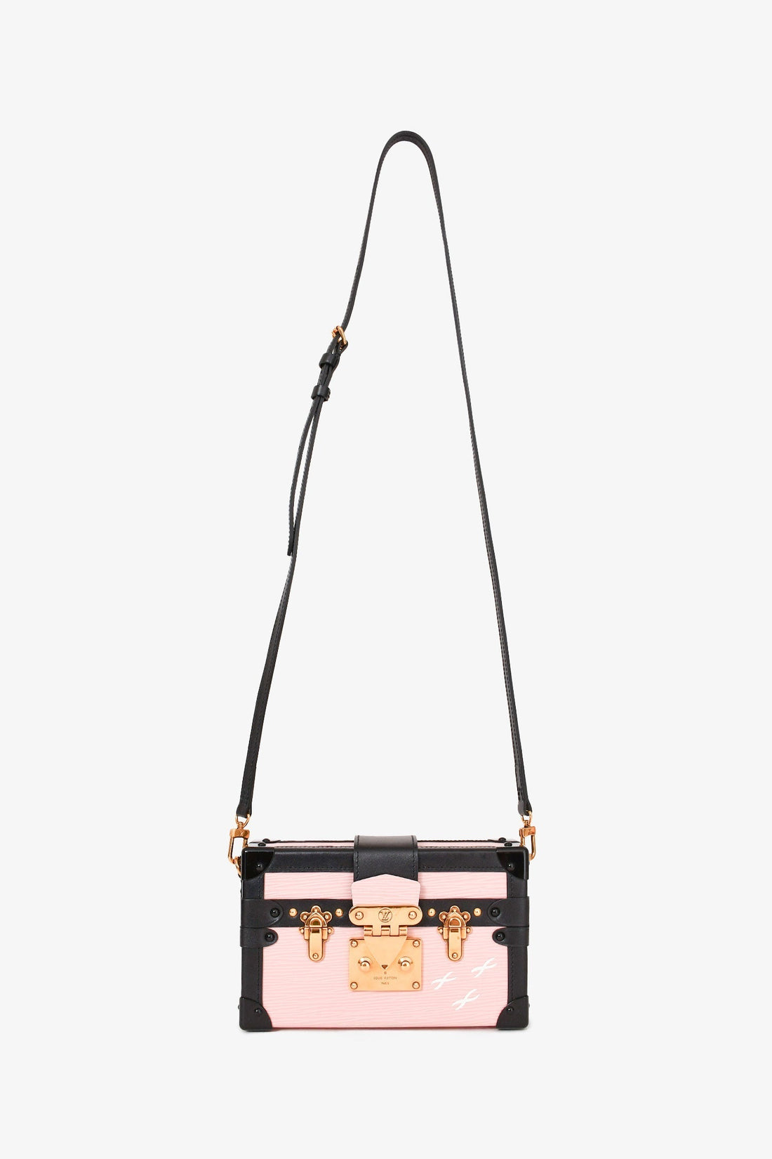Louis Vuitton Pink/Black Epi Leather 'Petit Malle' with Strap