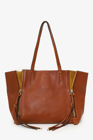 Chloé Brown Leather Milo Tote Bag