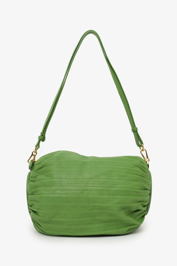 Loewe Green Lambskin Pleated Bracelet Pouch Shoulder Bag