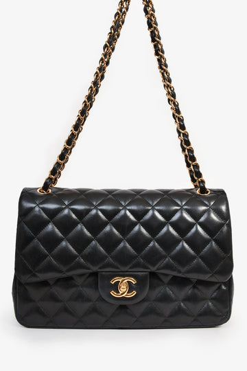 Chanel™ 2010-11 Black Lambskin Jumbo Double Flap GHW