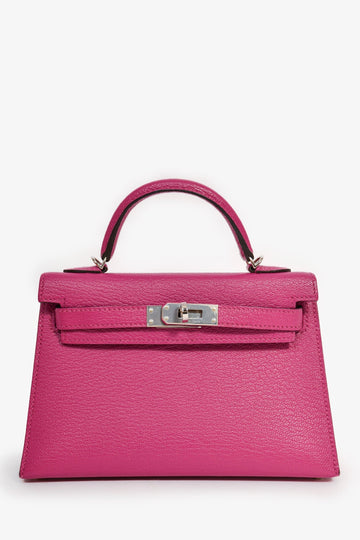 Hermès 2018 Rose Poupre Mysore Chevre Leather Mini Kelly PHW