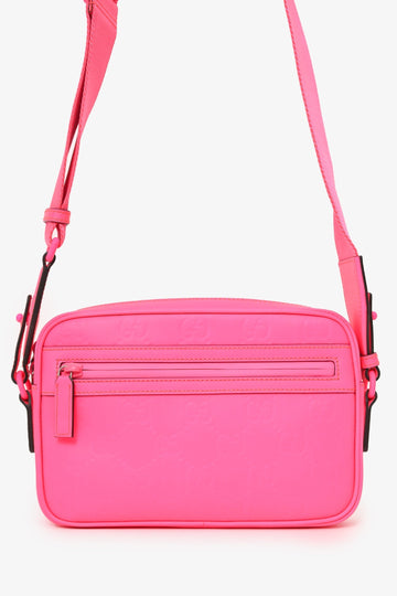 Gucci Neon Pink Rubber-EffSSt Crossbody Bag