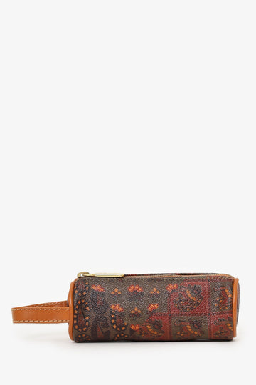 Escada Brown Leather Printed Pouch