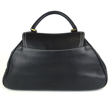 Stitched Leather Saddle Handbag