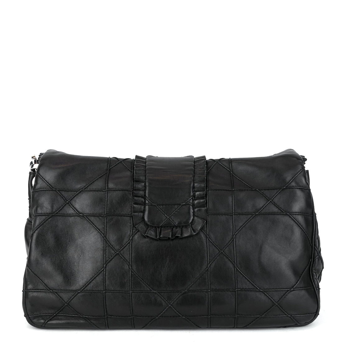 New Lock Ruffle Cannage Leather Flap Bag