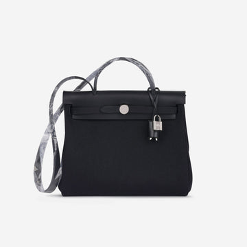 Hermes - Herbag 31 - Noir Canvas / Hunter PHW - Brand New - 2024
