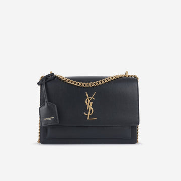 Saint Laurent - Sunset Medium - Black Calfskin leather GHW - 2020