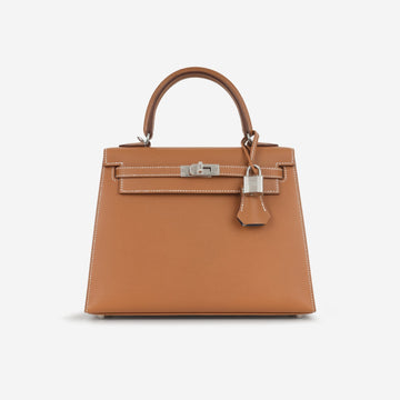 Hermès Hermès - Kelly 25 Verso - Gold/Bleu Petrole Veau Madame PHW - 2024 - Brand New