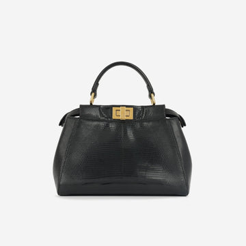 Fendi Fendi - Mini Peekaboo - Black Lizard GHW -