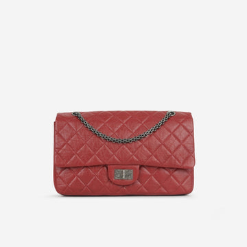 Chanel - Maxi 2.55 Handbag - Red Quilted Aged Calfskin RHW - 2012 -