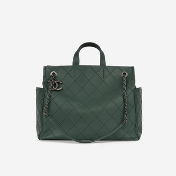 Chanel CC Pocket Tote Teal Calfskin RHW