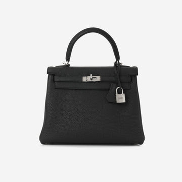 Hermès Kelly 25 Noir Togo PHW