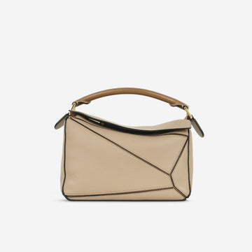 Loewe Loewe - Puzzle Small - Sand / Mink Calfskin GHW -