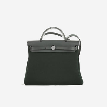 Hermès Herbag 31 Vert CypreES Canvas / Ardoise Hunter PHW (NWT)