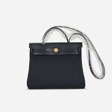 Hermès Herbag 31 Bleu Indigo Canvas / Hunter GHW (NWT)