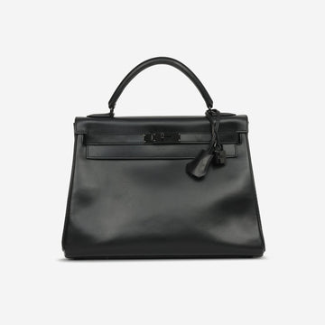 Hermès - Kelly 32 - So Black Box Calf BHW - 2010 -
