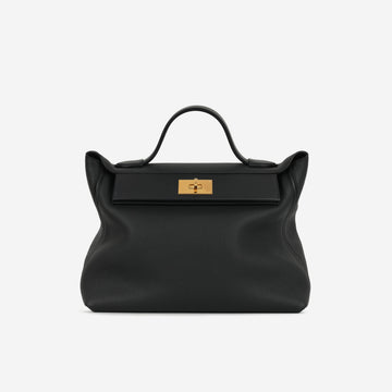 Hermés 24/24 35 - Noir Togo / Swift Leather | Gold Hardware