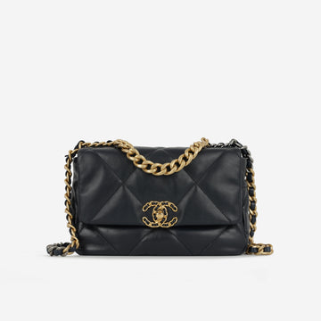 Chanel Small 19  Midnight Blue Lambskin | Gold & Silver Hardware