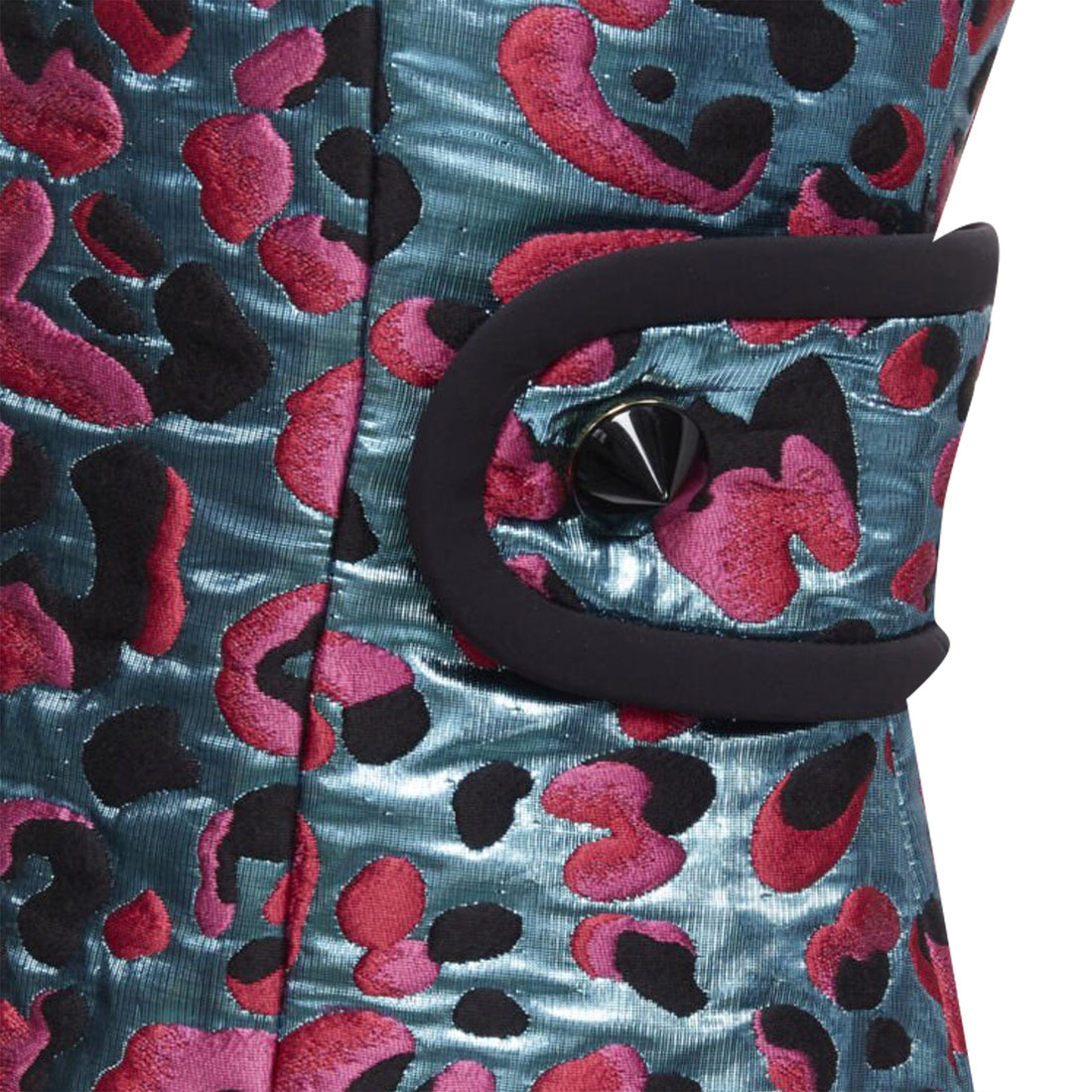 Louis Vuitton metallic leopard jacquard strap belt dress
