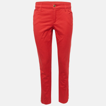 Louis Vuitton Red Cotton Zip Detail Pants